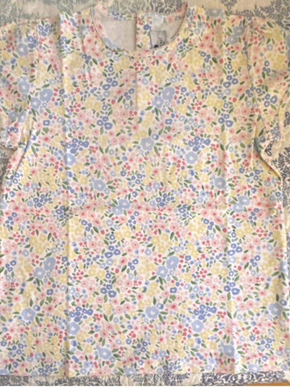 Girls' Short-Sleeve Floral Casual Dress in Pastel Multicolor